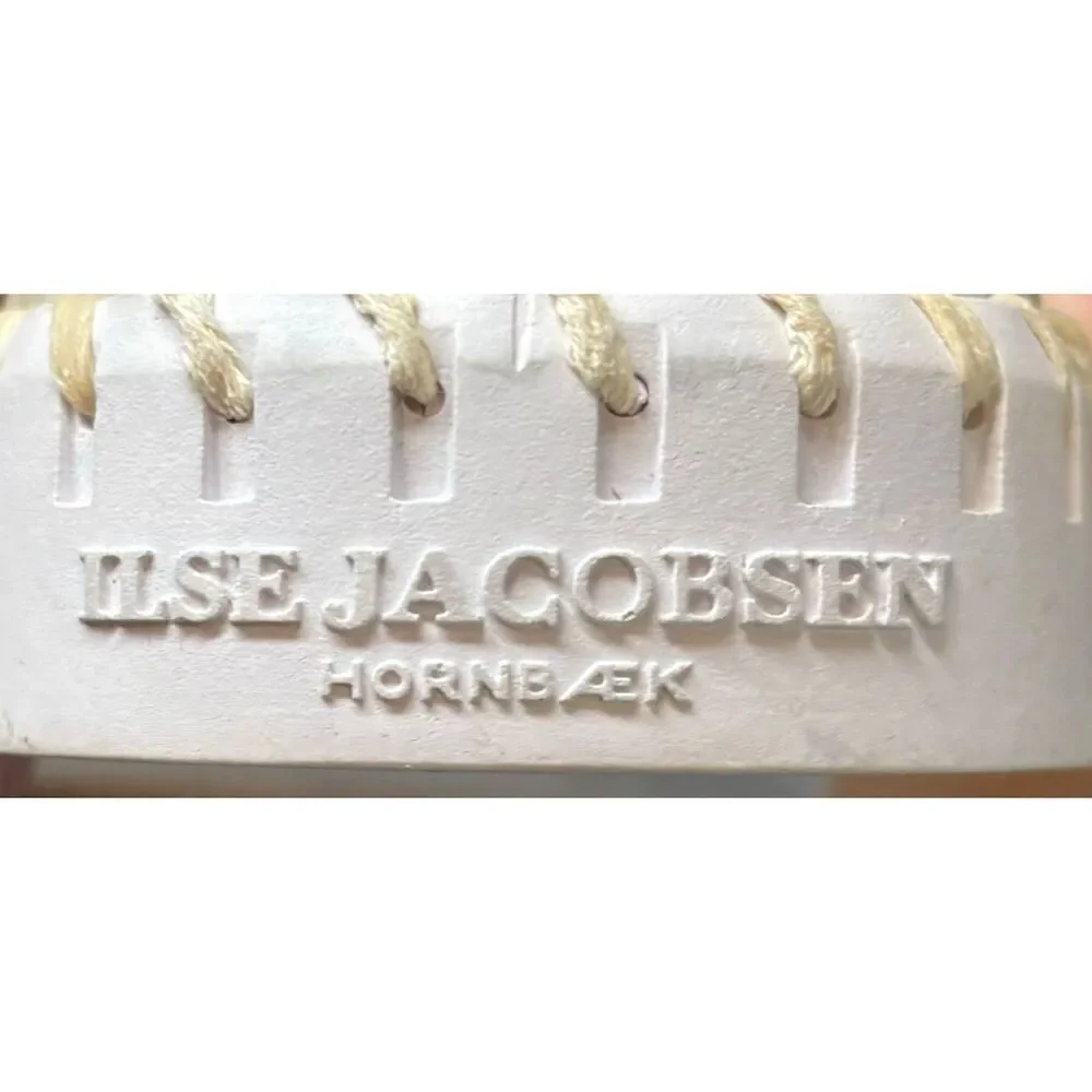 Ilse Jacobsen Tulip Criss Cross Flat Comfort Sandals in Off White Size 41/11